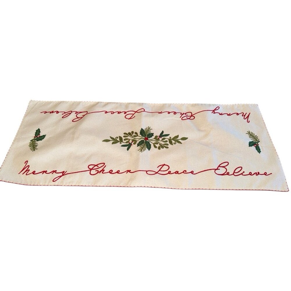 Christmas Embroidered Table Runner 36x14 Better Homes Gardens Winter Botanicals